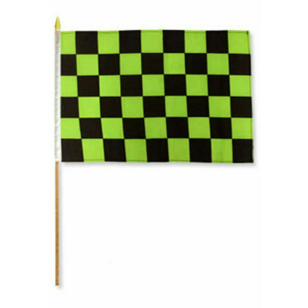 12x18 12"x18" Wholesale Lot of 6 Solid Green Plain Stick Flag wood Staff